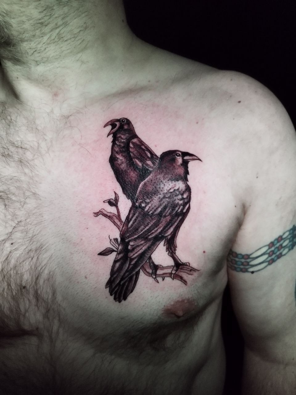 raben tattoo tier tattoo black and grey